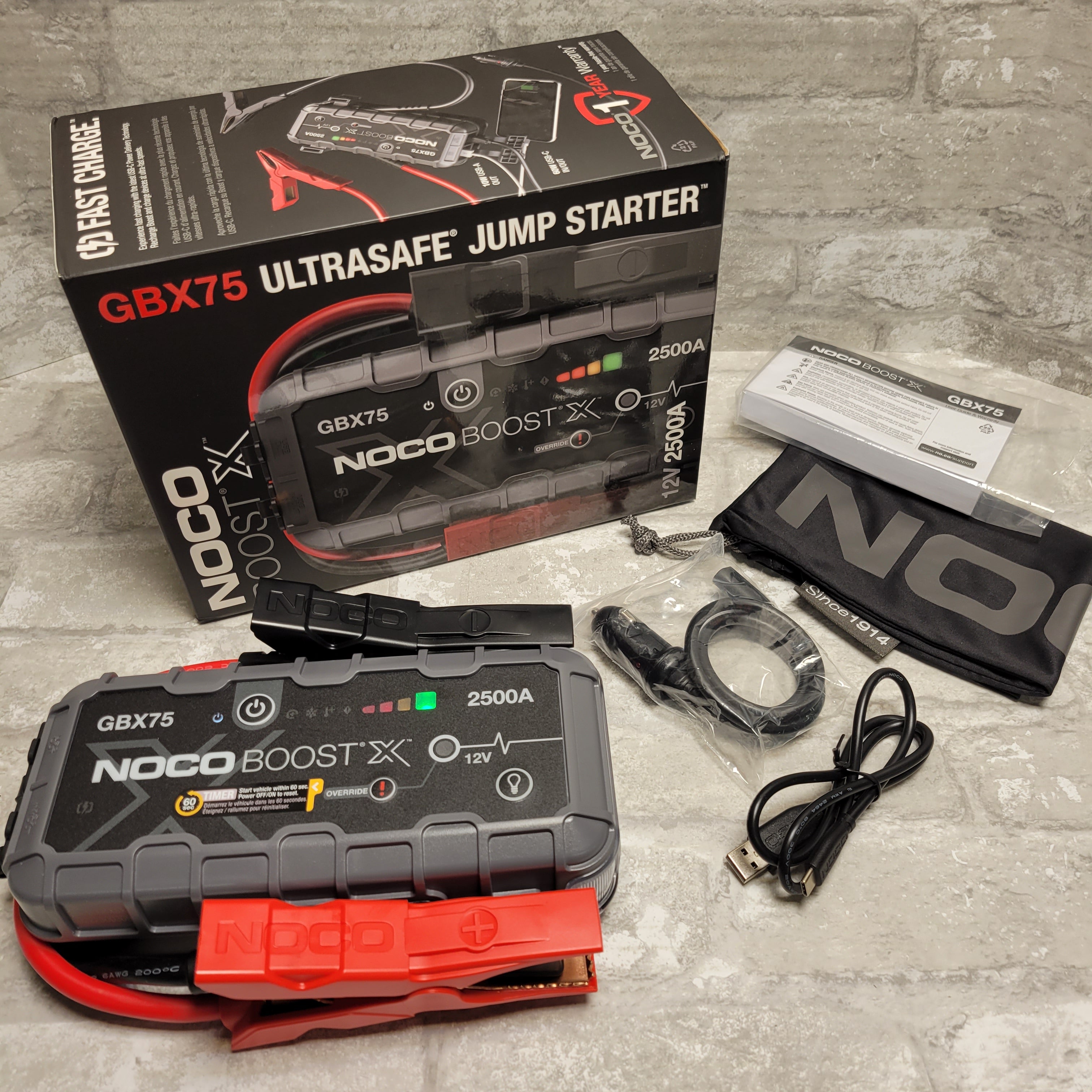 NOCO Boost X GBX75 2500A 12V UltraSafe Portable Lithium Jump Starter (8045141557486)